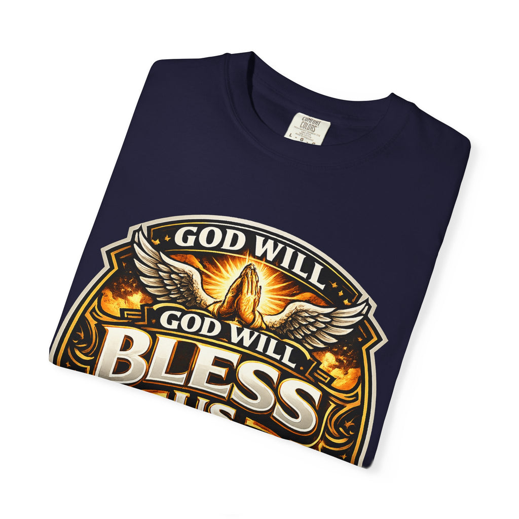 God Is Good T-Shirt — Inspirational Religious Tee with 'God Will Bless Us' Design