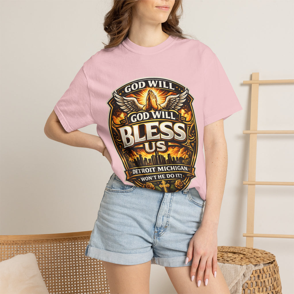God Is Good T-Shirt — Inspirational Religious Tee with 'God Will Bless Us' Design
