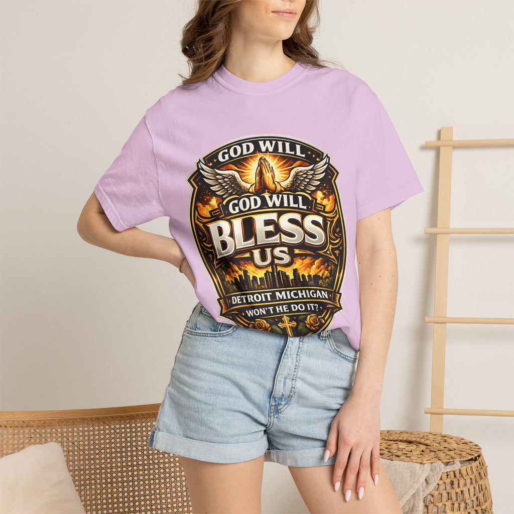 God Is Good T-Shirt — Inspirational Religious Tee with 'God Will Bless Us' Design