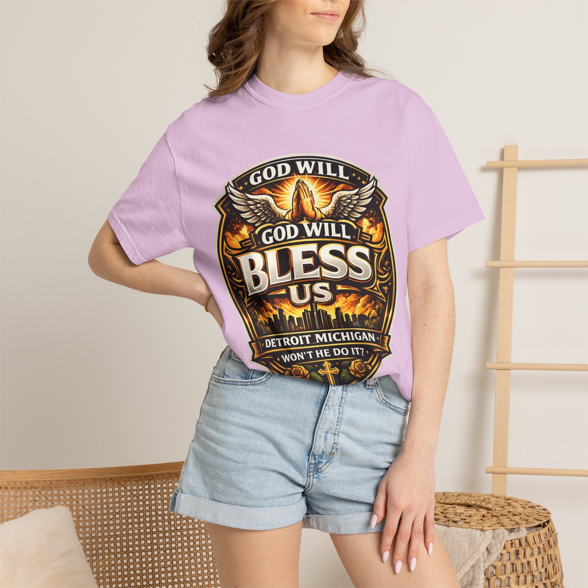 God Is Good T-Shirt — Inspirational Religious Tee with 'God Will Bless Us' Design
