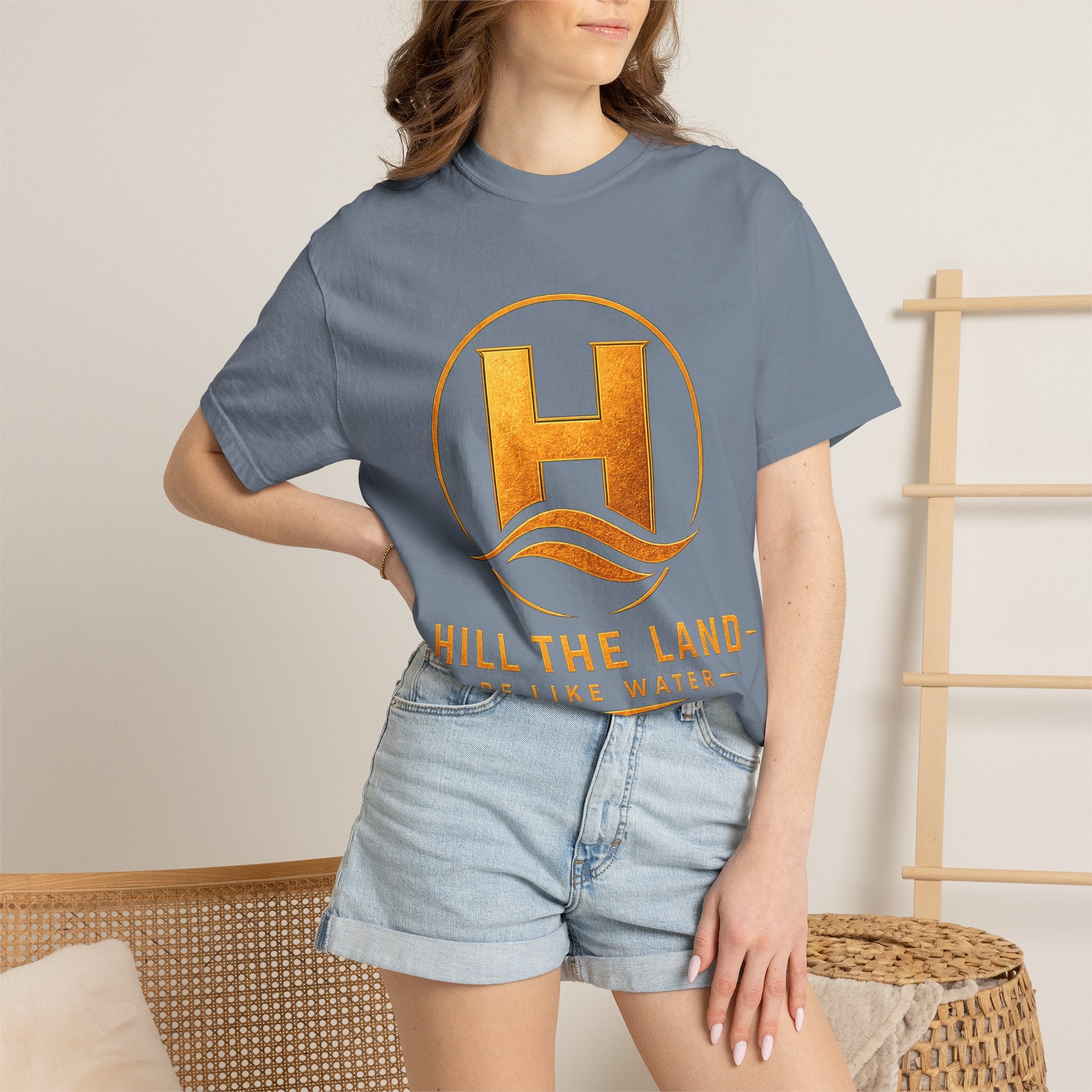 Hill The Land Logo T-Shirt — Be Like Water Graphic Tee
