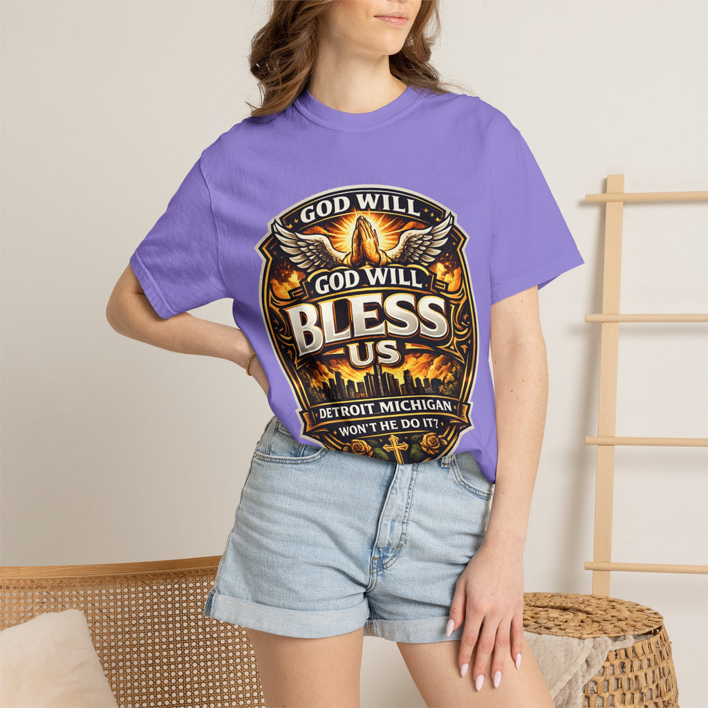 God Is Good T-Shirt — Inspirational Religious Tee with 'God Will Bless Us' Design
