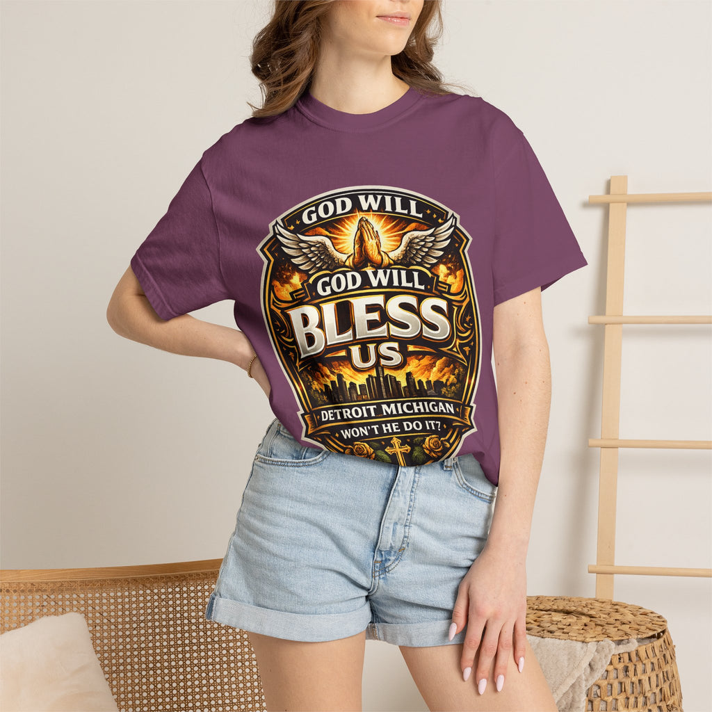 God Is Good T-Shirt — Inspirational Religious Tee with 'God Will Bless Us' Design