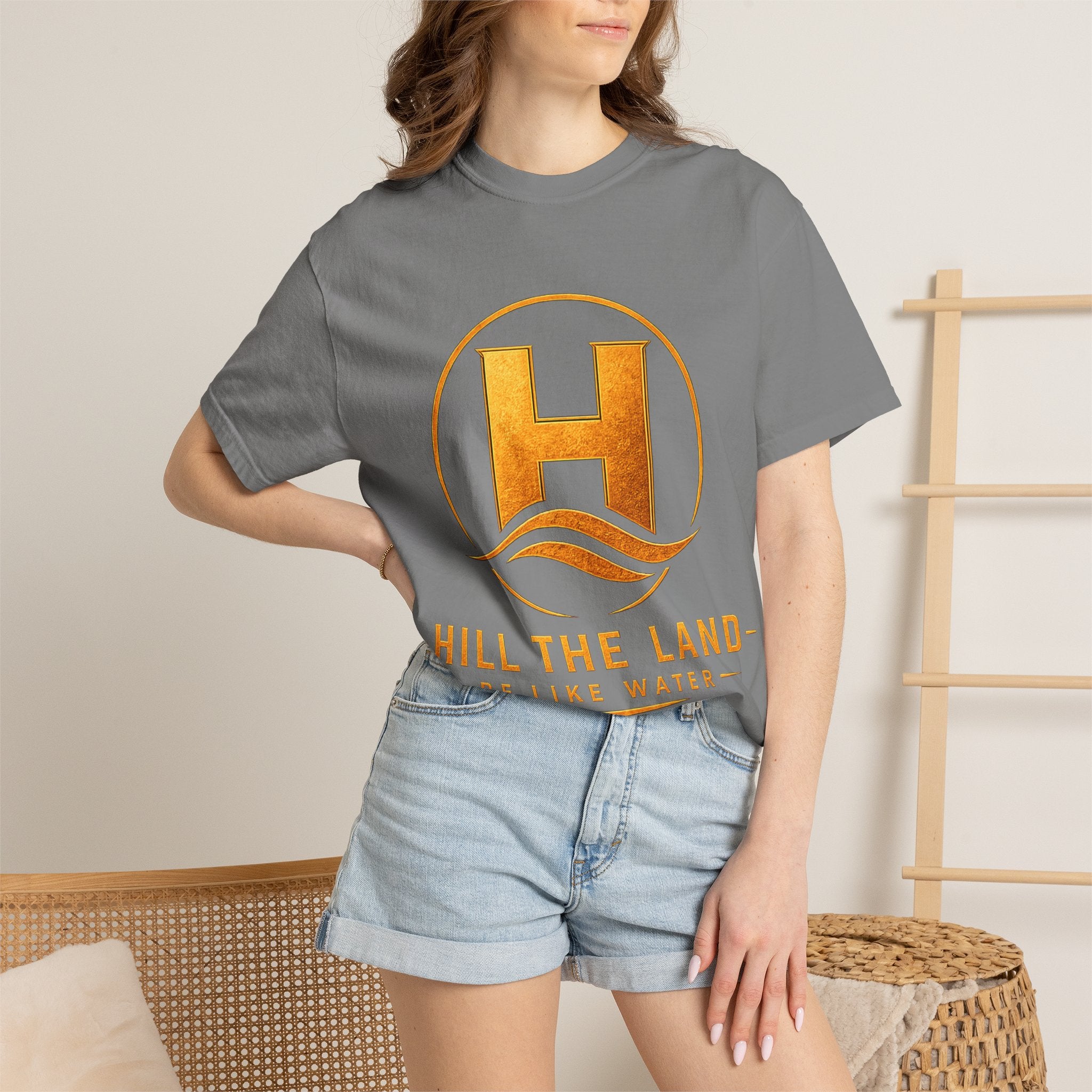 Hill The Land Logo T-Shirt — Be Like Water Graphic Tee